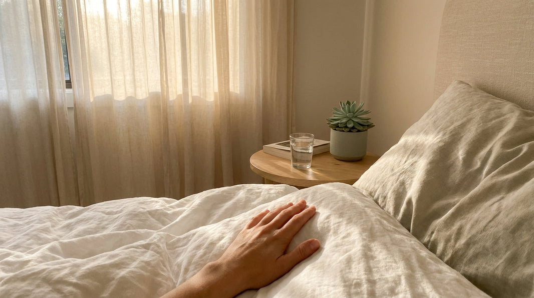 Magnesium for sleep — serene bedroom morning ritual