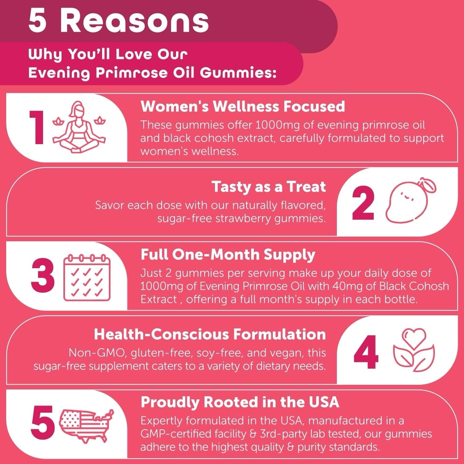 Evening Primrose Oil Gummies for Women – Hormonal Balance, PMS & Menopause Support