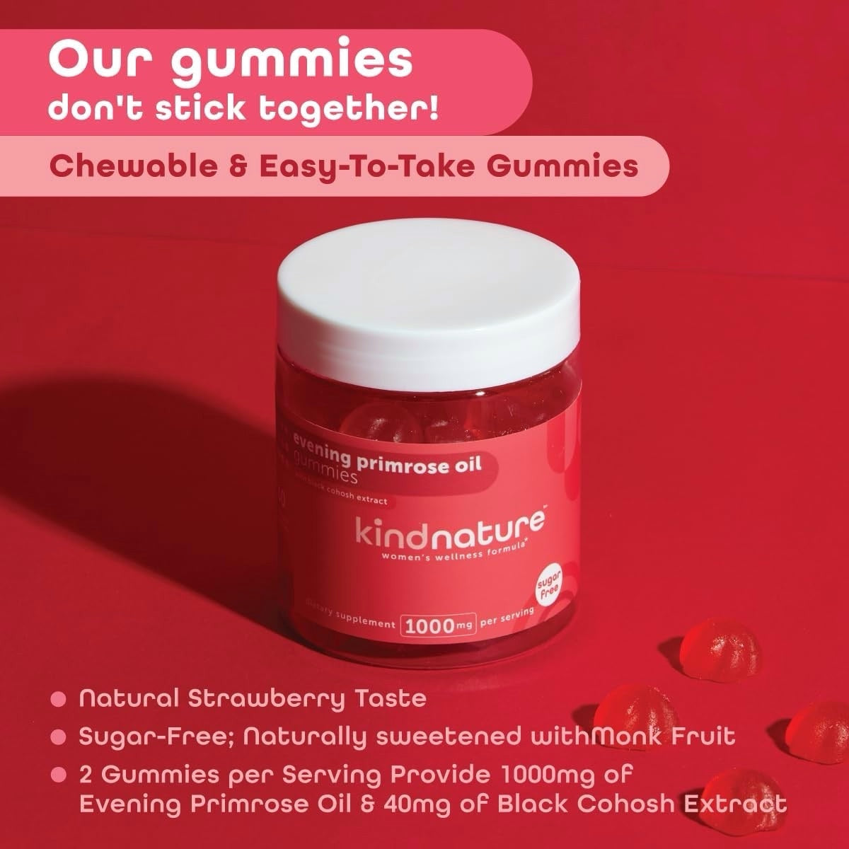Evening Primrose Oil Gummies for Women – Hormonal Balance, PMS & Menopause Support