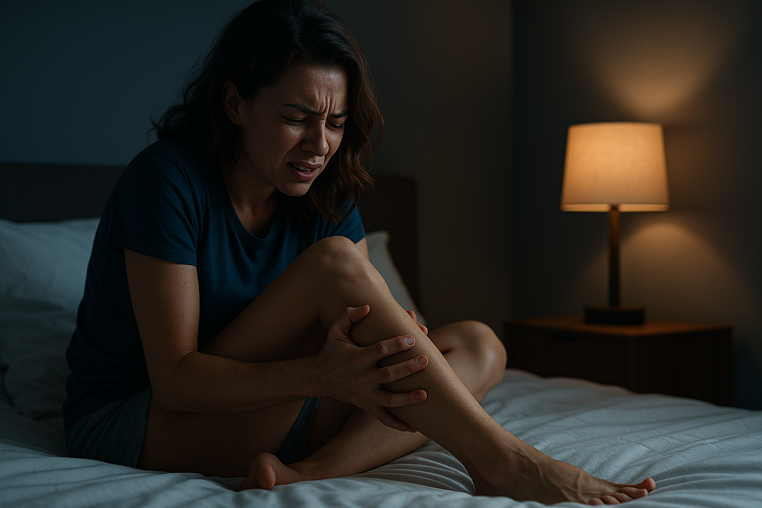 Daily potassium supplement on nightstand – easy nighttime cramp prevention support