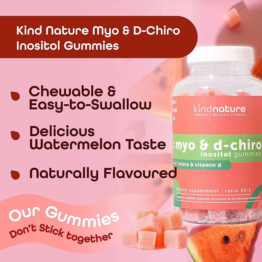 Watermelon-flavored Inositol chewables for easy and enjoyable intake