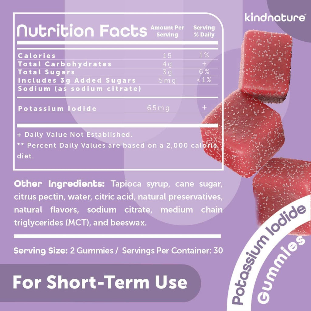 Strawberry-flavored potassium iodide chewables for easy intake