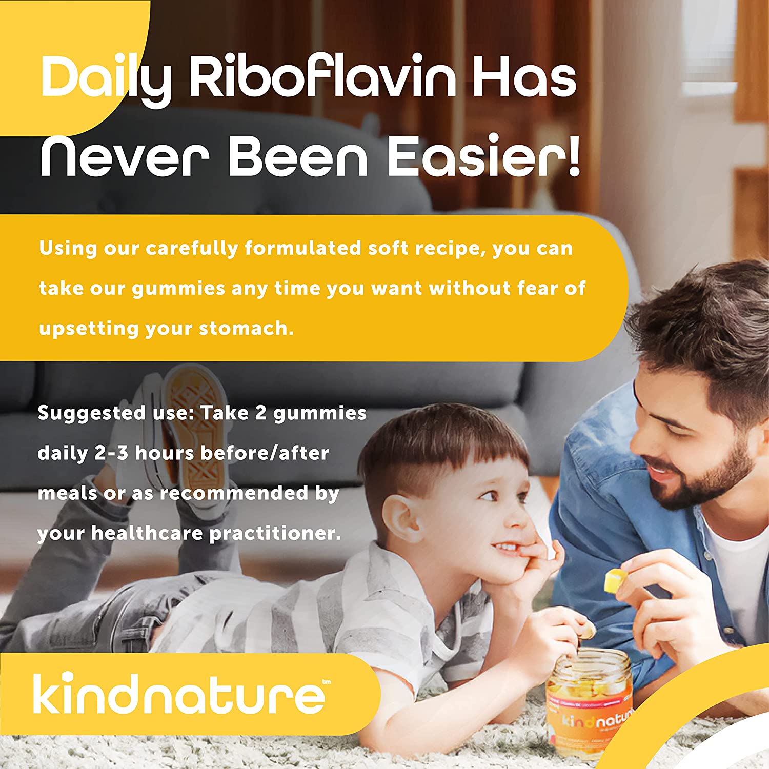 Riboflavin deficiency relief with 400 mg vitamin B2 gummies