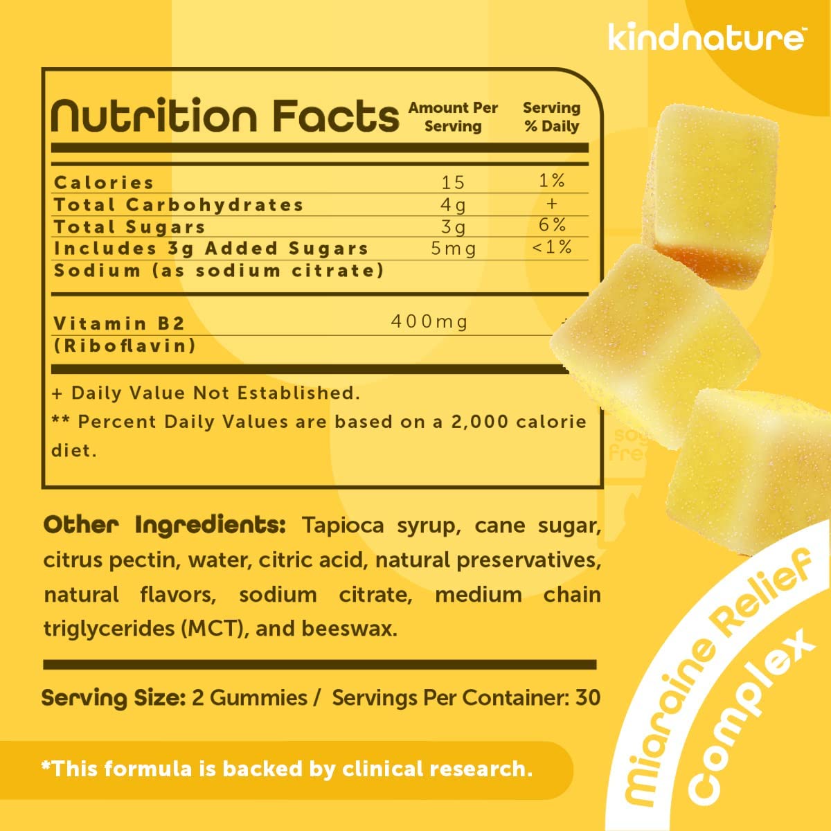Riboflavin B2 gummies aiding migraine relief in children